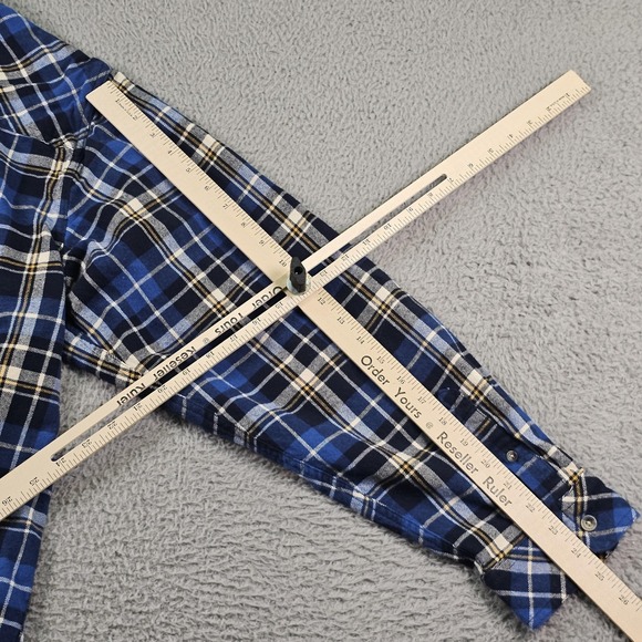 Legendary Whitetails Shirt Mens 3XL Blue Plaid Flannel Button Up Collar - Picture 10 of 12